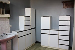 Bathroom demolition cupboards
